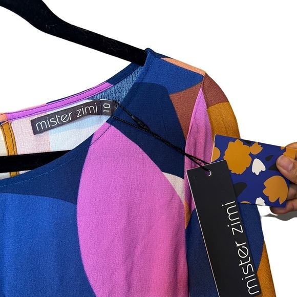 Mister Zimi Winter Olivia Midi Dress in Abstract Leaf Size 10 NWT - Picture 11 of 11